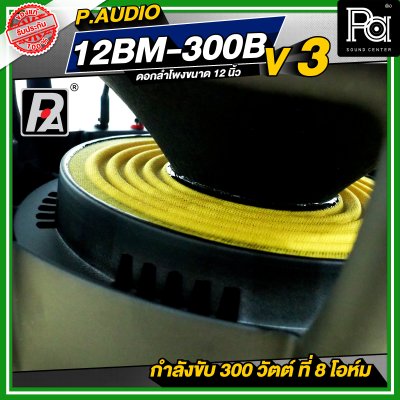 P.AUDIO 12BM-300B V3 ดอกลำโพง ขนาด 12 นิ้ว คุณภาพสูง 12BM300B โครงหล่อ