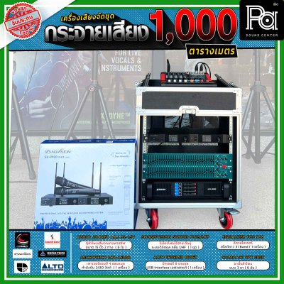 ชุดเครื่องเสียงกระจายเสียง พื้นที่กลางแจ้ง 1,000 ตารางเมตร AJ PS-15V