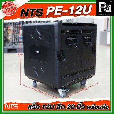 NTS PE-12U RACK ลึก 20 นิ้ว พร้อมล้อ ตู้ Rack กล่องใส่อุปกรณ์เครื่องเสียง