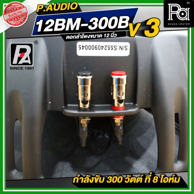 P.AUDIO 12BM-300B V3 ดอกลำโพง ขนาด 12 นิ้ว คุณภาพสูง 12BM300B โครงหล่อ