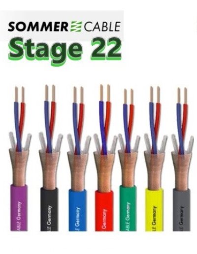 SOMMER STAGE 22 200-0004 สีเขียว สายไมค์ 2x0.22 mm.