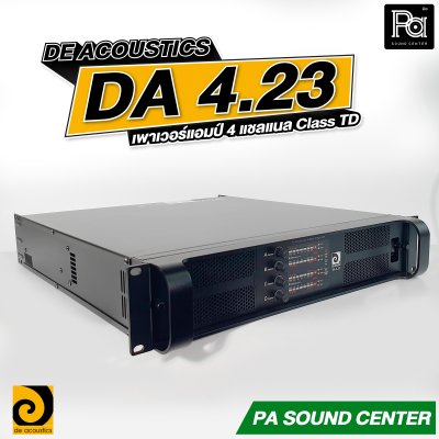 DE ACOUSTICS DA 4.23 4CH x 2350W เพาเวอร์แอมป์ 4 แชลแนล กำลังขับ 2350 วัตต์ ที่ 8 โอห์ม Class TD