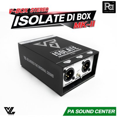 V-BOX STEREO ISOLATE DI BOX MK-II ป้องกันไฟย้อน กล่องปรับระดับสัญญาณเสียง แบบ PASSIVE 2 ชาแนล