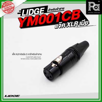 LIDGE YM 001CB แจ็ค XLR ตัวเมีย 3 ขาสำหรับเข้าสาย