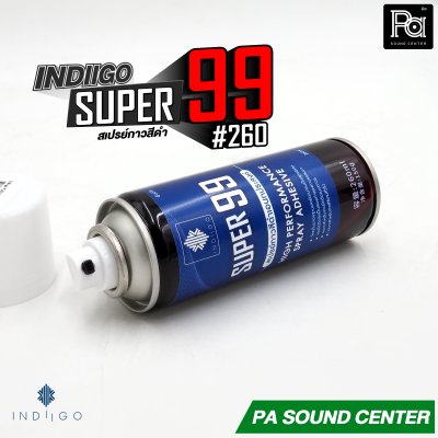 INDIIGO SUPER 99 #260 สเปรย์กาว สีดำ 260 ml ติดฟิลเตอร์ลำโพง