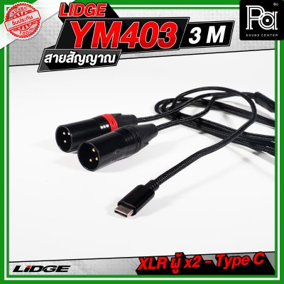 LIDGE YM-403 สาย USB TYPE-C ออก XLRผู้x2 สายสัญญาณเสียง