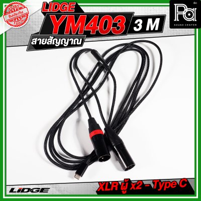 LIDGE YM-403 สาย USB TYPE-C ออก XLRผู้x2 สายสัญญาณเสียง