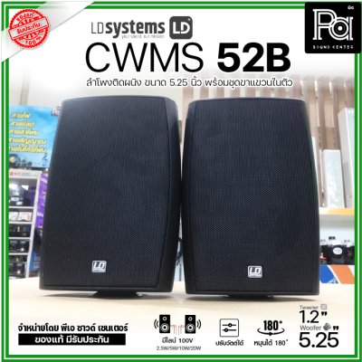 LD Systems CWMS 52 B 100 V | ลำโพงติดผนัง 2 ทาง 5.25 นิ้ว 30 วัตต์ มีไลน์ 100V