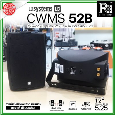 LD Systems CWMS 52 B 100 V | ลำโพงติดผนัง 2 ทาง 5.25 นิ้ว 30 วัตต์ มีไลน์ 100V