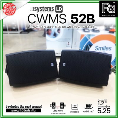 LD Systems CWMS 52 B 100 V | ลำโพงติดผนัง 2 ทาง 5.25 นิ้ว 30 วัตต์ มีไลน์ 100V