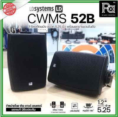 LD Systems CWMS 52 B 100 V | ลำโพงติดผนัง 2 ทาง 5.25 นิ้ว 30 วัตต์ มีไลน์ 100V