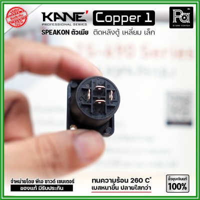 KANE COPPER1 (1 ชิ้น) สปีคคอนตัวเมีย เหลี่ยมเล็ก ขั้วชุบเงินแท้ 100%  สำหรับติดหลังตู้ลำโพง