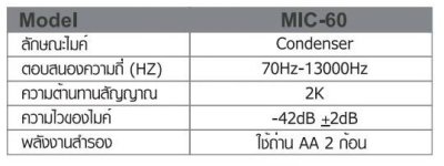 BEST MIC-60 ไมโครโฟนตั้งโต๊ะ สำหรับงานประชุมและสัมมนา