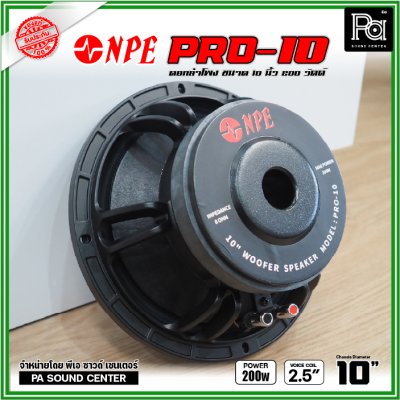 NPE PRO-10 ดอกลำโพงขนาด 10 นิ้ว กำลังขับ 200 วัตต์ ที่ 8 โอห์ม โครงหล่อ ดอกลำโพงเสียงเบส ขับแน่นๆ