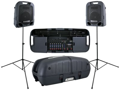 Peavey Portable PA ESCORT®3000 ตู้ลำโพงเคลื่อนที่ 10 นิ้ว 2 ทาง 150 วัตต์ พร้อมดิจิตอล มิกเซอร์ 7 ชาแนล