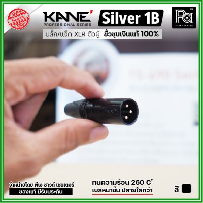 KANE Silver1 (1 ชิ้น) **มี 2 สี ให้เลือก** แจ็ค XLR ตัวผู้ 3 ขา ปลั๊กแคนนอนตัวผู้ ขั้วชุบเงินแท้ 100%