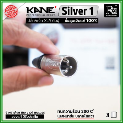 KANE Silver1 (1 ชิ้น) **มี 2 สี ให้เลือก** แจ็ค XLR ตัวผู้ 3 ขา ปลั๊กแคนนอนตัวผู้ ขั้วชุบเงินแท้ 100%