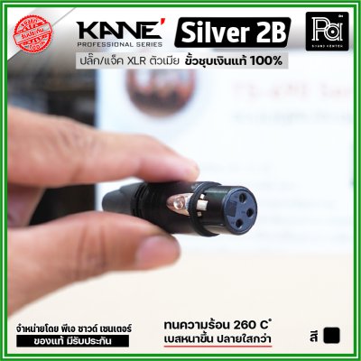 KANE Silver2 (1 ชิ้น) **มี 2 สี ให้เลือก** แจ็ค XLR ตัวเมีย 3 รู ปลั๊กแคนนอนตัวเมีย ขั้วชุบเงินแท้ 100%