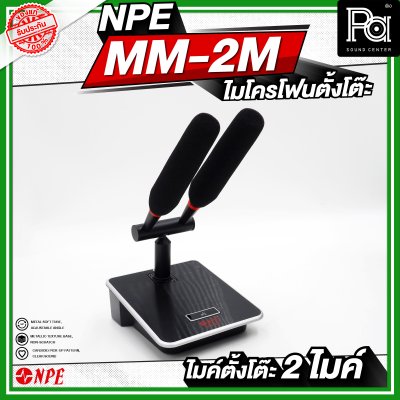 NPE MM-2M ไมโครโฟนตั้งโต๊ะ 2 ไมค์ ก้านยาว 24 เซนติเมตร
