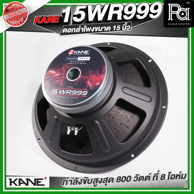 KANE WR 999 ดอกลำโพง 15 นิ้ว 800 วัตต์ 8 โอม 98dB