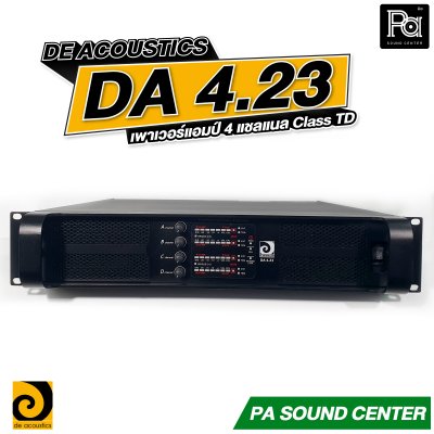 DE ACOUSTICS DA 4.23 4CH x 2350W เพาเวอร์แอมป์ 4 แชลแนล กำลังขับ 2350 วัตต์ ที่ 8 โอห์ม Class TD