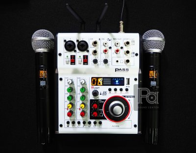 PASS AG 06 MIXER มิกเซอร์อนาลอก เอฟเฟคแท้ พร้อม ไมโครโฟนไร้สายคู่ ในตัว PASS AG 06 MIXER มิกเซอร์อนาลอก เอฟเฟคแท้ พร้อม ไมโครโฟนไร้สายคู่ ในตัว