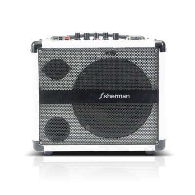 SHERMAN APS-107 ตู้ลำโพงเคลื่อนที่ พร้อมไมค์ลอย สีขาว