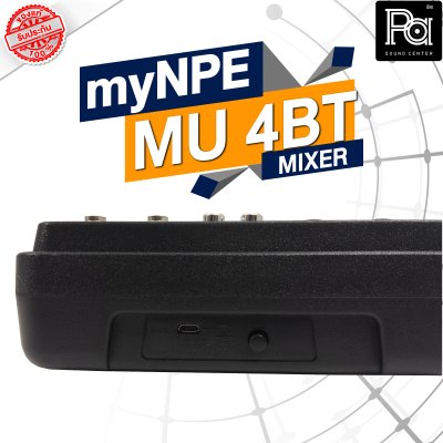 myNPE MU-4BT มิกเซอร์ขนาดเล็ก 4 ชาแนล ไมค์ 2 ช่อง มีเอฟเฟคสำหรับเสียงร้อง Bluetooth