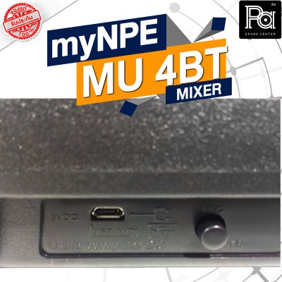 myNPE MU-4BT มิกเซอร์ขนาดเล็ก 4 ชาแนล ไมค์ 2 ช่อง มีเอฟเฟคสำหรับเสียงร้อง Bluetooth