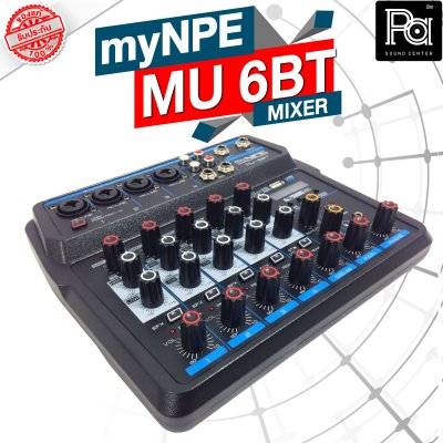 myNPE MU-6BT มิกเซอร์ขนาดเล็ก 6 ชาแนล ไมค์ 4 ช่อง มีเอฟเฟคสำหรับเสียงร้อง Bluetooth