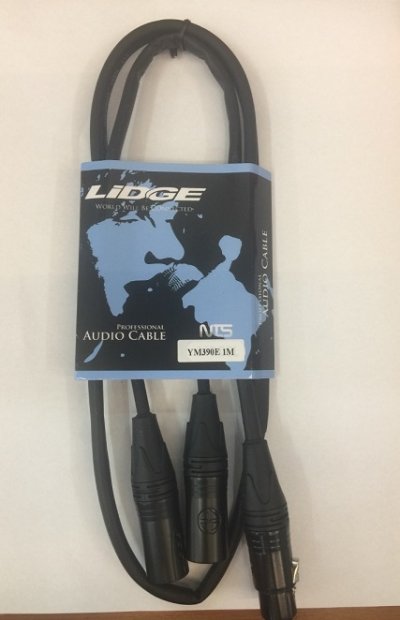 LIDGE YM 390E สายสำเร็จ XLRเมีย 1 +XLRผู้ 2 ยาว 1 ม.