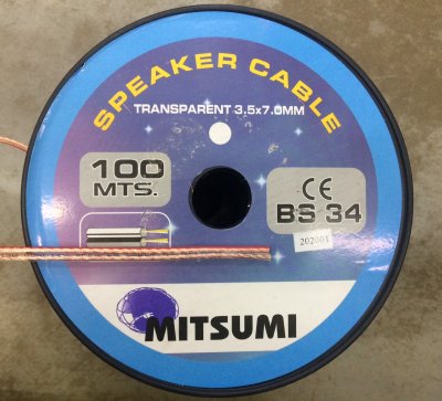 MITSUMI สายลำโพงใส 3.5 มม. BS 34 ยาว 100 M