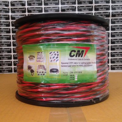 CM VTF 1614 สายลำโพง Twisted 1 pair 14AWG (2x2.5 mm.) ดำ-แดง CM VTF 1614 สายลำโพง Twisted 1 pair 14AWG (2x2.5 mm.) ดำ-แดง