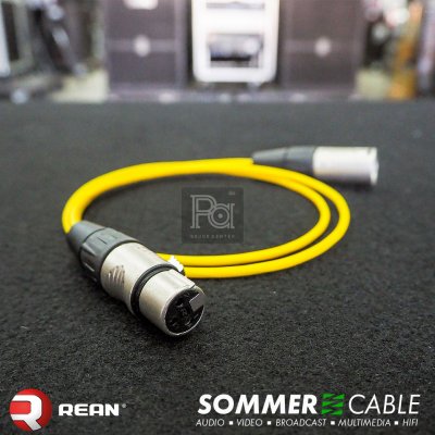 Sommer lsopod สีเหลือง สาย XLR REAN ผู้ RC3M + XLR RC3F 1 เมตร
