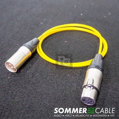 Sommer lsopod สีเหลือง สาย XLR ผู้-เมีย Lidge YM001A + YM002A ยาว 1 เมตร