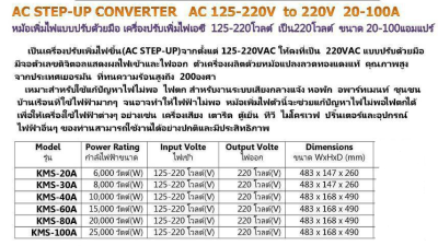 COMSON หม้อเพิ่มไฟ ขนาด 40 A ยึดเข้าแร็คได้ (ทำงานแบบกึ่งอัตโนมัติ)