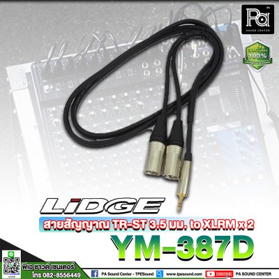 LIDGE YM-387D 3 เมตร สายสัญญาณ Minijack 3.5 มม. to XLRM x 2