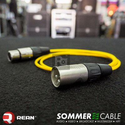 Sommer lsopod สีเหลือง สาย XLR REAN ผู้ RC3M + XLR RC3F 1 เมตร