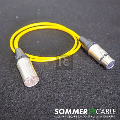 Sommer lsopod สีเหลือง สาย XLR ผู้-เมีย Lidge YM001A + YM002A ยาว 1 เมตร