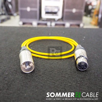 Sommer lsopod สีเหลือง สาย XLR ผู้-เมีย Lidge YM001A + YM002A ยาว 1 เมตร
