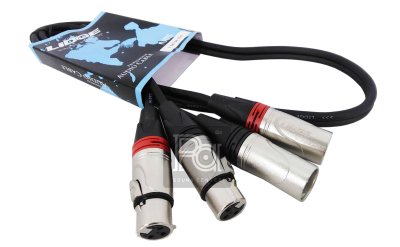LIDGE YM 710 สายสัญญาณ แบบคู่ XLRเมีย x2 + XLRผู้ x2 ยาว 1 ม.