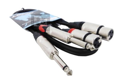 LIDGE YM 711 สายสัญญาณ แบบคู่ XLRเมีย x2 +Phone x2 ยาว 1 ม.