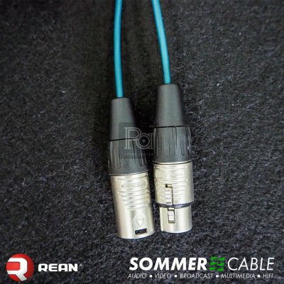Sommer lsopod สีเขียว สาย XLR REAN ผู้ RC3M+XLR RC3F 1 เมตร