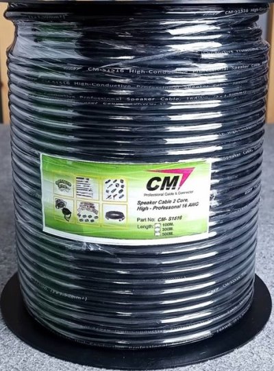 CM CM-S1516 2 Core Speaker Cable 16AWG (2x1.5 mm.2)  สีดำ CM CM-S1516 2 Core Speaker Cable 16AWG (2x1.5 mm.2)  สีดำ