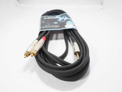 LIDGE YM-387A สายสัญญาณ TRS 3.5 mm to 2xRCA  ยาว 5 ม. สาย 3 หัว