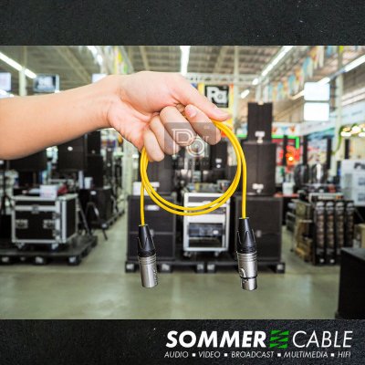 Sommer lsopod สีเหลือง สาย XLR ผู้-เมีย Lidge YM001A + YM002A ยาว 1 เมตร
