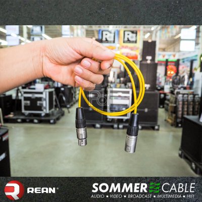 Sommer lsopod สีเหลือง สาย XLR REAN ผู้ RC3M + XLR RC3F 1 เมตร