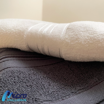 ผ้าขนหนูเทา Premium Cotton คัดพิเศษ ผ้าเช็ดตัวหนานุ่มพิเศษ 1 แถม 1