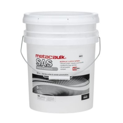 Smoke & Acoustic Sealant Spray, 5 gal White