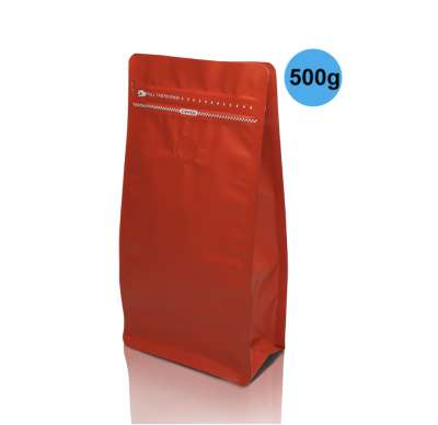 ถุงกาแฟ ถุงซิปล็อค [CUBE SERIES] 500g ติดวาล์ว ขยายข้าง ตั้งได้